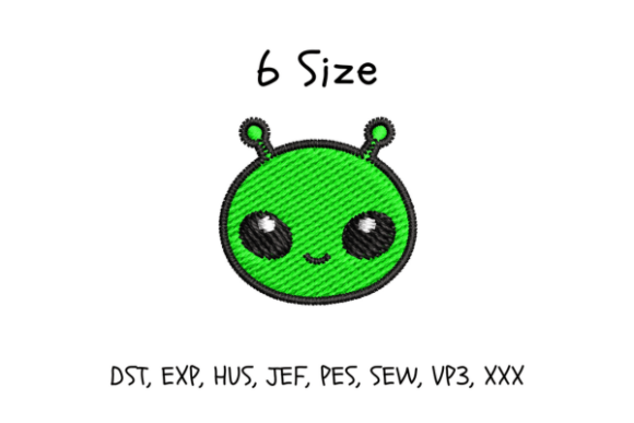 Alien Head Embroidery Design