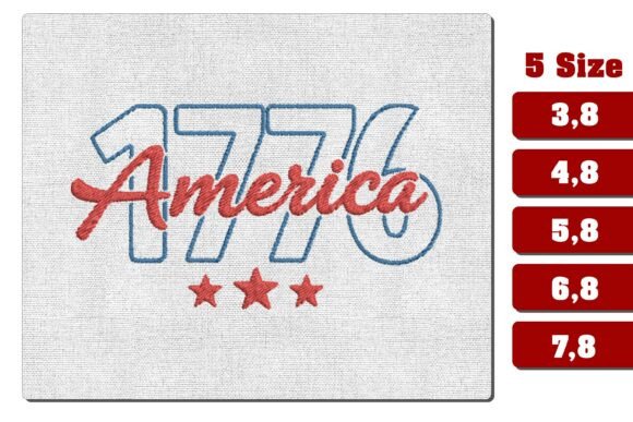 America 1776 Patriotic Embroidery File