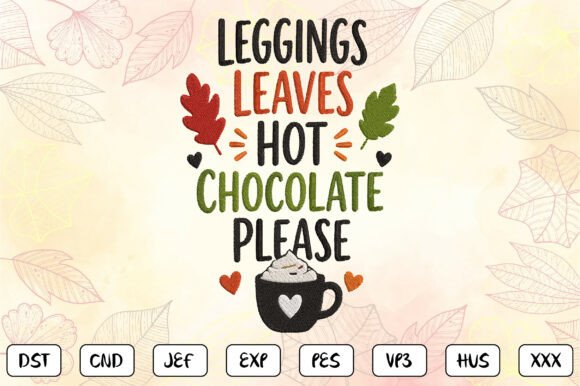 Autumn Hot Cocoa Embroidery