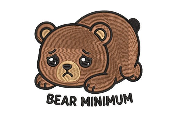 Bear Minimum Embroidery Design