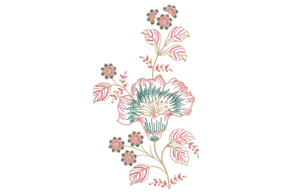 Beautiful Wildflower Embroidery Design