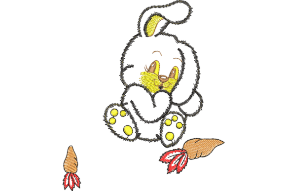 Cartoon Bunny Embroidery Design