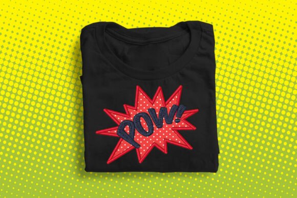 Comic Burst POW Applique Embroidery