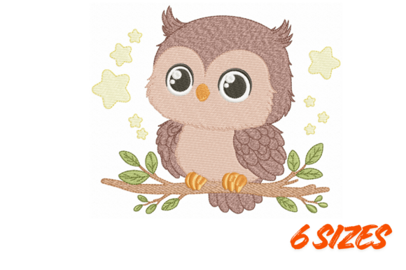 Cute Baby Owl Embroidery Design Pattern