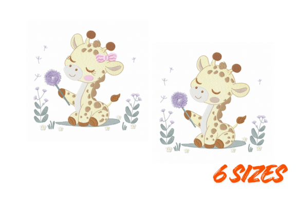 Cute Giraffe Duo Embroidery Design