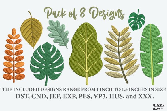 Embroidery Leaves Design Bundle