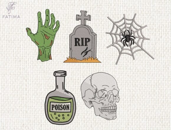 Halloween Patch Embroidery Design Set