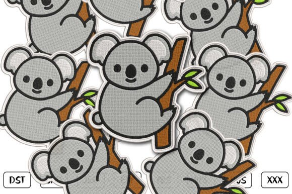 Koala Patch Embroidery Design
