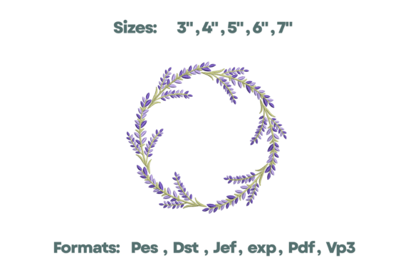 Lavender Floral Wreath Embroidery