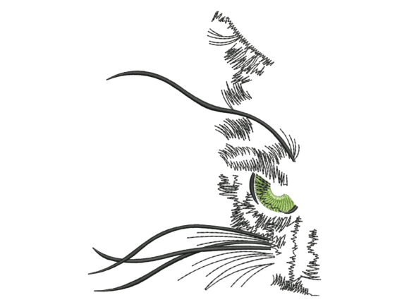 Minimal Cat Eye Embroidery