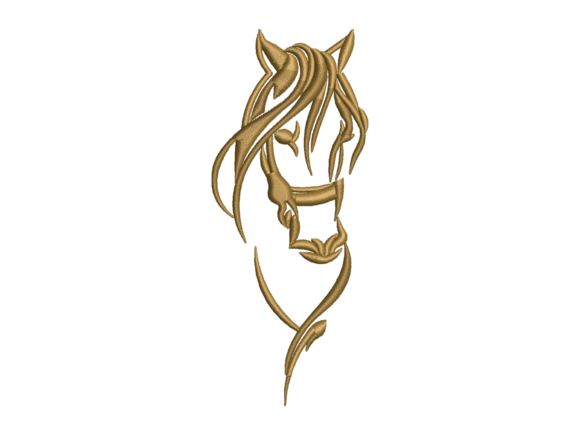 Minimal Horse Head Embroidery