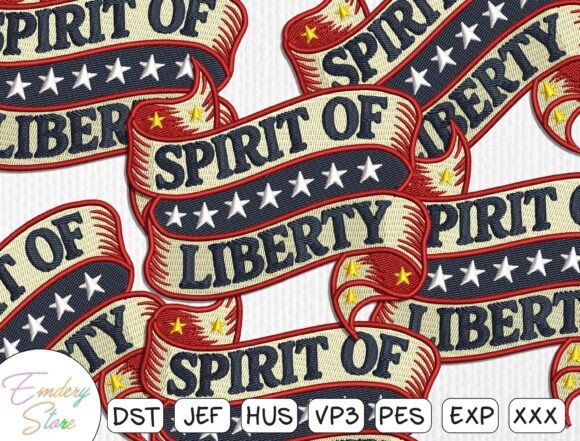 Patriotic Banner Embroidery Patch