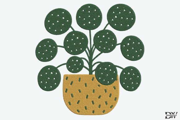 Plant in a Pot Embroidery Design