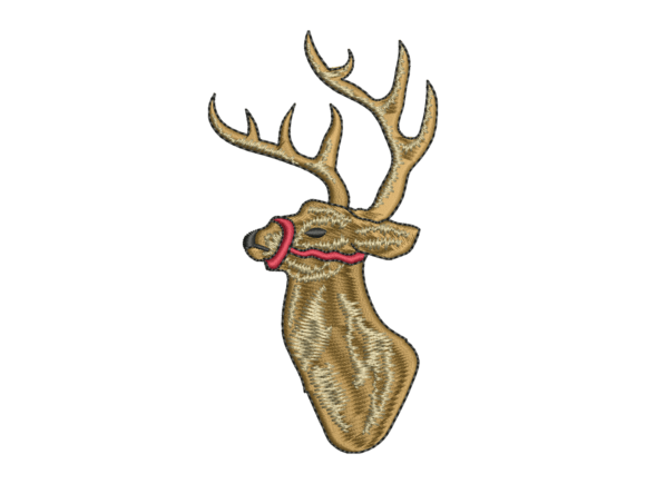 Rustic Deer Head Embroidery Design