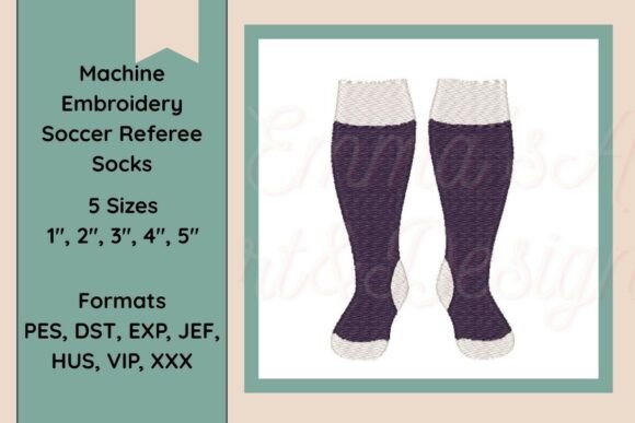 Soccer Socks Embroidery Design