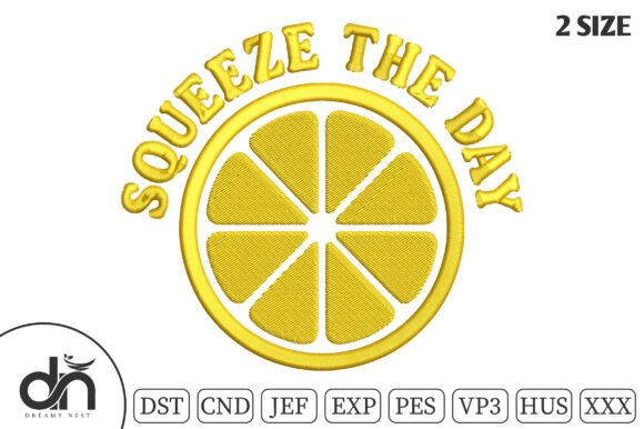 Squeeze the Day Lemon Embroidery Design