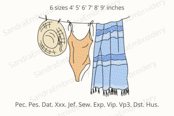 Summer Beach Vibe Embroidery Design