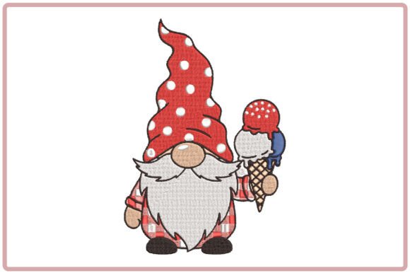 Summer Gnome Embroidery Design